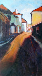 Ascending road, dawn (St Ives)