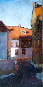 Descending road, dawn (St Ives)