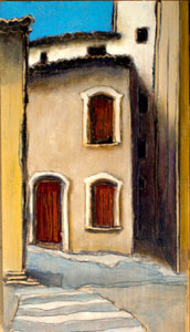 House with red door (Al&egrave;s-les-Bains)
