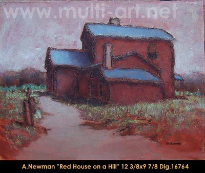 Red house on a hill