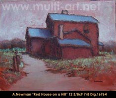 Red house on a hill
